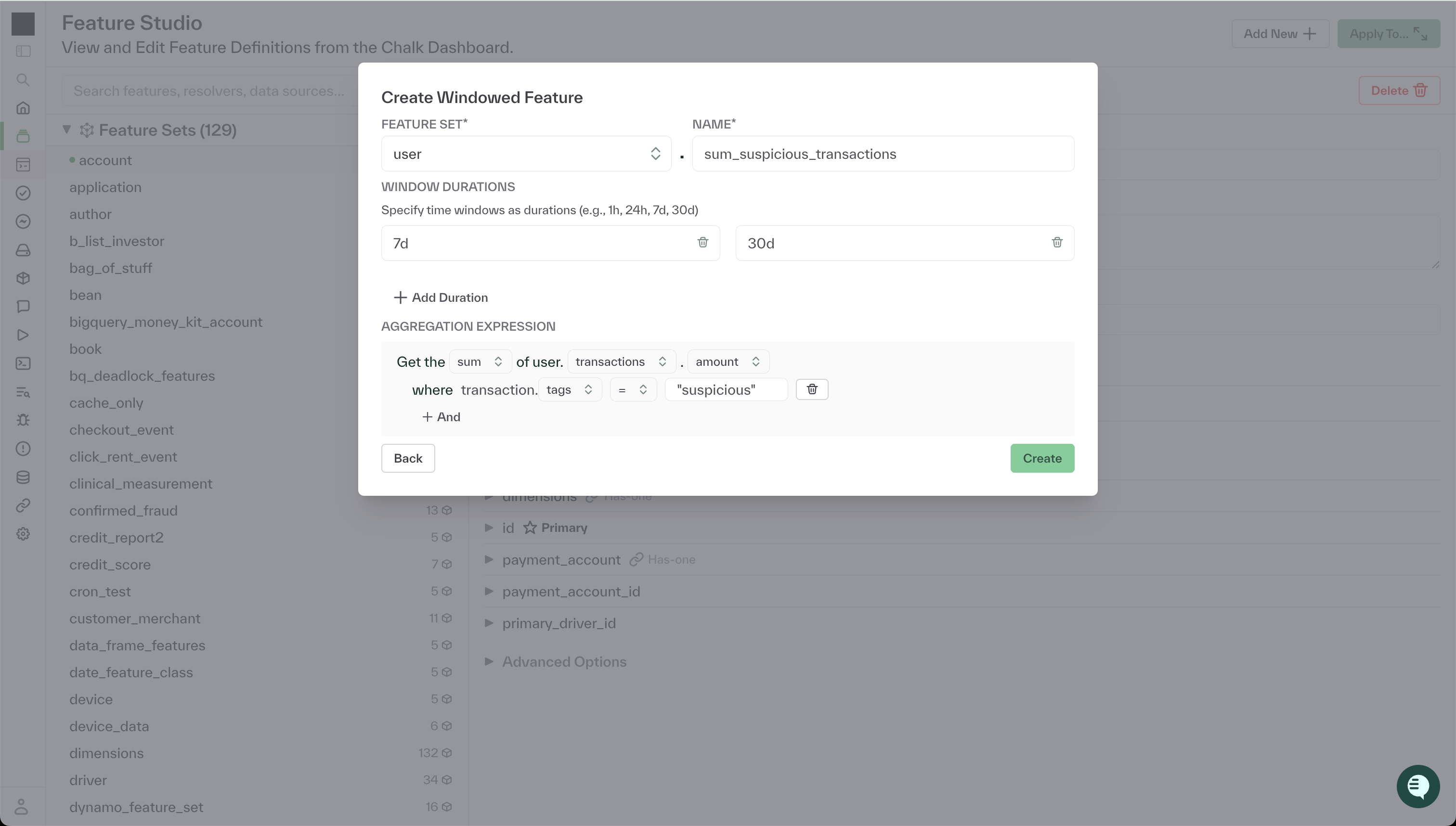 Feature Studio: Add Windowed Agg