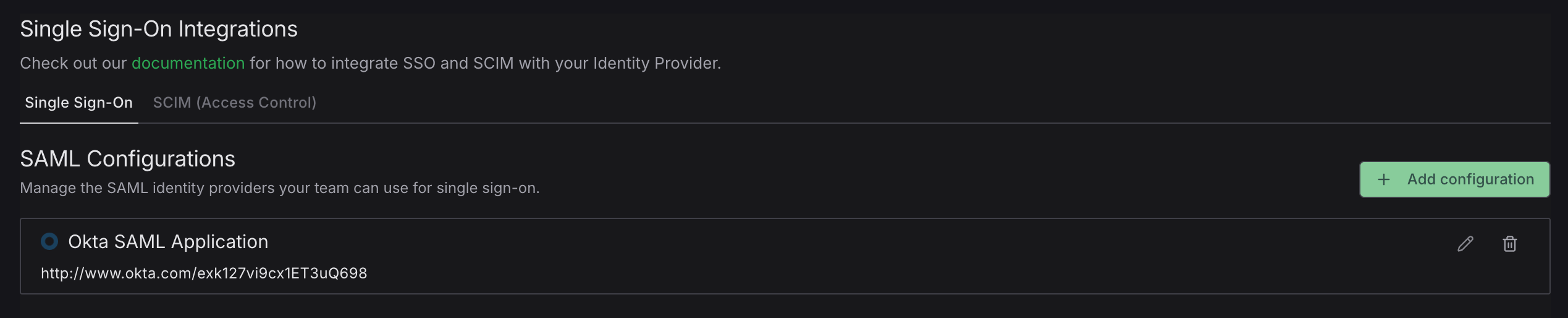 SAML Chalk Setup Details