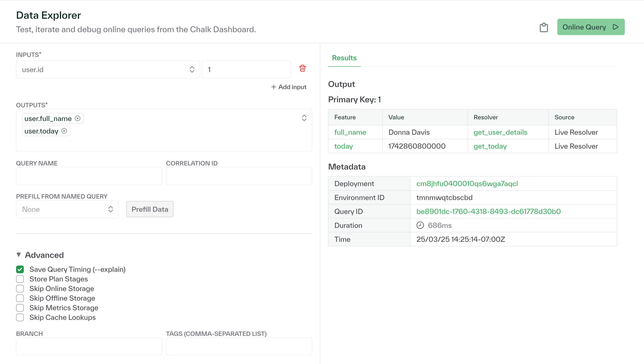 Sources in Chalk Data Explorer