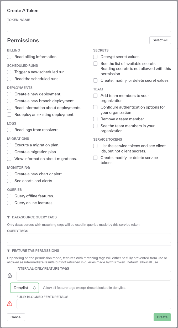 datasource and feature level rbac
