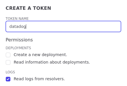 Datadog token